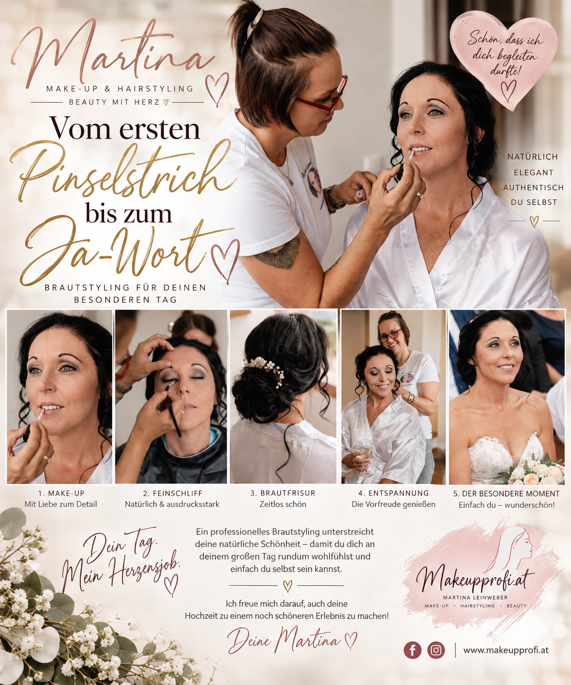 Vom ersten Pinselstrich bis zum Ja-Wort – Brautstyling von Sabrina durch Makeup Profi Martina